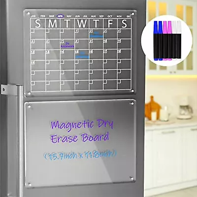 Magnetic Fridge Calendar Acrylic Calendar Board Magnetic Dry Wipe BoardSticker • $6.89