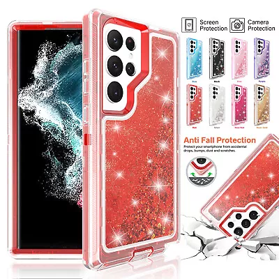 $15.30 • Buy For Samsung Galaxy S23 Ultra S22 Plus S21 S20 Note 20 Bling Glitter Liquid Case 
