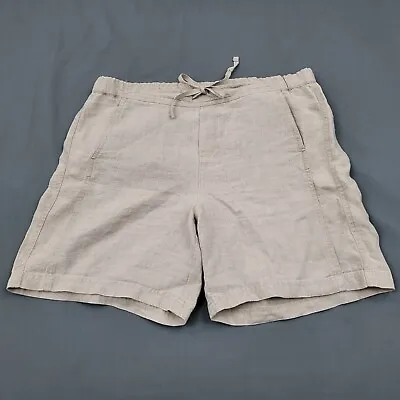 J. Jill Shorts Womens Medium M High Rise Love 100% Linen Chino 7.5  Inseam Beige • $20.24