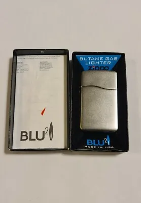 Zippo Blu2  DUSTED CHROME  Butane Blue Flame Lighter EXTREMELY RARE For Cigars • $244