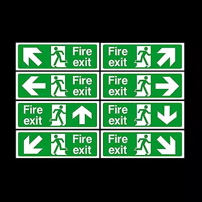 £1.99 • Buy Fire Exit Sign, Sticker - All Sizes & Materials - Emergency, Escape, Fire Drill
