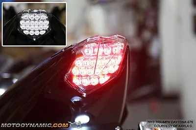 Fits 13-23 Triumph Daytona Moto2 Street Triple SEQUENTIAL LED Tail Light CLEAR • $109.95