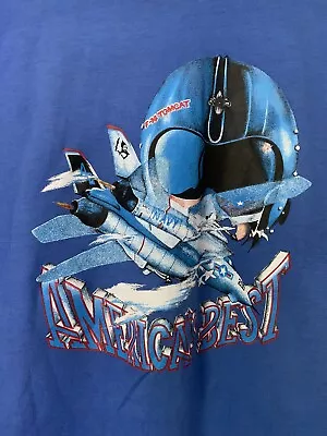 Vintage Single Stitch Navy Aviation Americas Best F-14 Men’s L Shirt (Top Gun) • $19.99