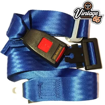 Vintage Warehouse Classic Retro Ford Blue 3 Point Static Rear Seat Belt Kit • $259.73