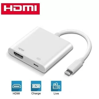 8 Pin To HDMI Digital TV AV Adapter Cable For IPad IPhone 7 8 X 11 12 13 • £7.29