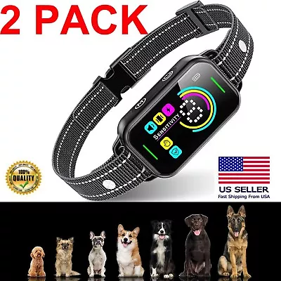 2Pack Smart Dog Training Bark Collar Anti Barking Rechargeable Waterproof W/Beep • $25.99