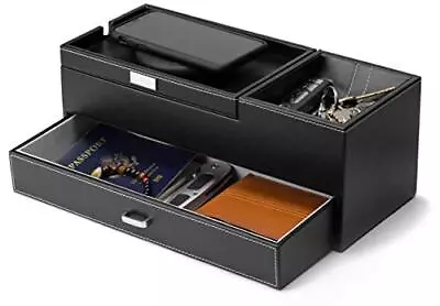 Captain Dresser & Nightstand Valet Organizer Storage Box With Catchall And Ch... • $86.48