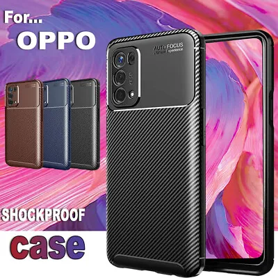 $9.99 • Buy For Oppo A57S 4G A57 A54 A74 5G Shockproof Rugged Carbon Fiber Matte Case Cover