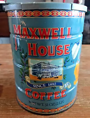 Vintage Maxwell House 80th Anniversary 2 Lb Coffee Can With Lid Advertising • $9.99