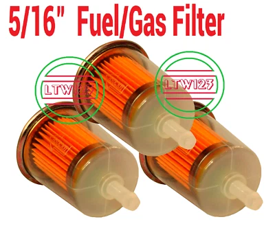 (3 Pieces)5/16  Gas/Fuel Filter Industrial High Performance Universal Inline L4  • $8.97