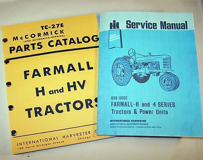 Farmall H Hv Tractor Service + Parts Manuals Shop Repair International Mccormick • $43.97