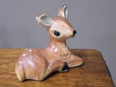 VINTAGE Miniature 1-3/4  FAWN Baby DEER Brown With Spots FIGURINE Japan • $13.99