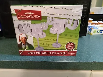 National Lampoon Christmas Vacation Moose Mug Wine Glass 2 - Pack • $25