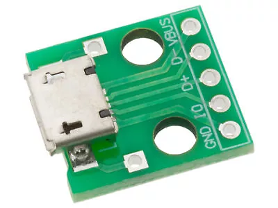 USB Micro Female Socket Breakout Board 2.54mm Pitch Adapter Connector DIP Port • £1.73