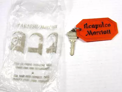 Vtg 1960s Acapulco Marriott Hotel Room Key #1714 /Fob/Plastic Bag Mexico Schlage • $71.99