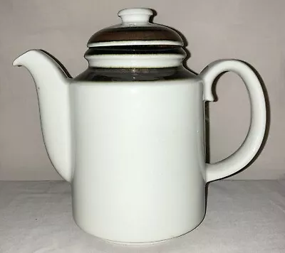 Mid Century Modern Arabia Karelia Lg. Teapot Blk Brown Band Finland Coffee Pot • $39.99