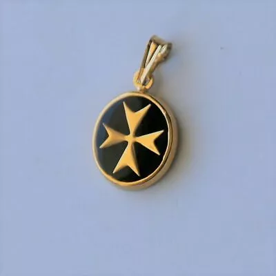 Gift Jewelry 9ct 9k 375 Yellow Gold Maltese Cross Oval Pendant Knights Templar • £82.74