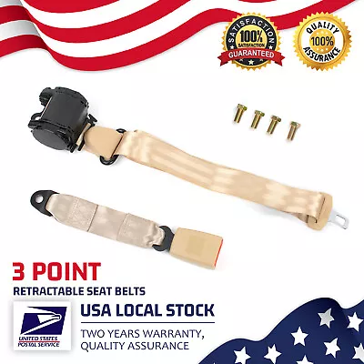 3 Point Safety Seat Belt Straps Heavy Duty Car Truck Adjustable Retractable X1 • $30.99