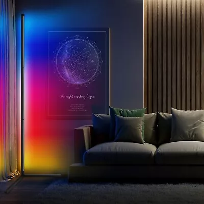 £44.95 • Buy RGB Colour Changing LED Corner Floor Lamp Minimalist Mood Light 155cm Tall