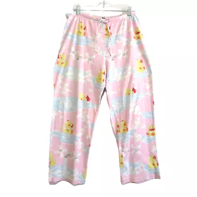 Nick & Nora Medium M Rubber Ducky Bath Time PJ Lounge Pants Bottoms Pink • $18.99