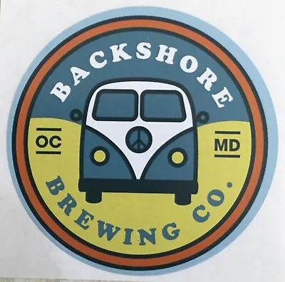 $5 • Buy Backshore Brewing Company Sticker Decal Craft Beer Brewery Ocean City MD VW Bus