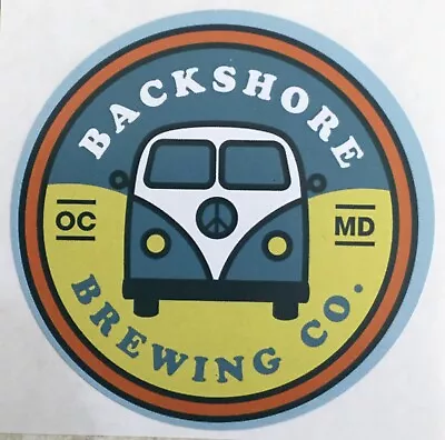 $5 • Buy Backshore Brewing Company Sticker Decal Craft Beer Brewery Ocean City MD VW Bus