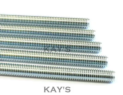 ALL THREAD FULLY THREADED ROD ZINC PLATED STUDDING BAR 300mm & 1m LENGTHS M3-M30 • £14.02