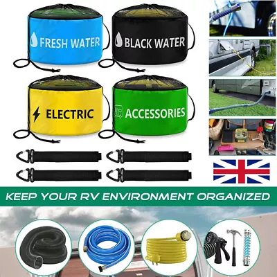 RV Hose Storage Bag Caravan Camping Cable Organizer Water Hose Electrical Cords • £8.89