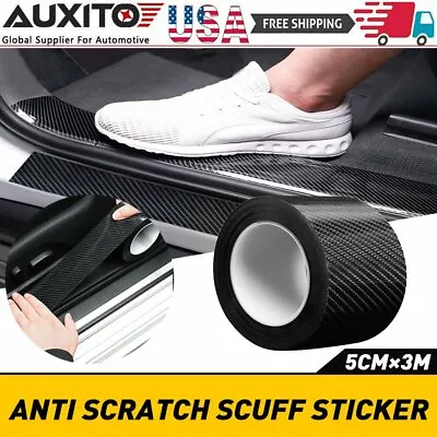 Carbon Fiber Car Sticker Protector Strip Door Sill Anti Scratch Tape Waterproof • $9.99