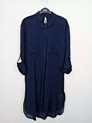 Seafolly Long Sleeves Beach Basics Shirt Dress Size XS Indigo NEW F2 • £9.99