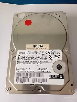 HITACHI   250GB   RETRO 3.5  IDE/PATA HDD Hard Disk Drive • £18.99