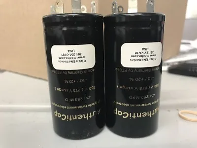 2 X 250 UF 250 V Capacitors For McIntosh MC-75 MC-240 MC-225 Tube Amplifiers • $120