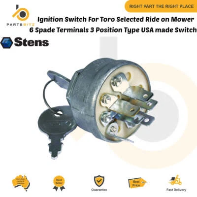 $41.50 • Buy Ignition Switch & Keys For Toro Selected Ride On Mower 6 Terminals 3 Position