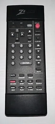 Zenith Original Vintage TV VCR Remote Control  Cleaned And Tested • $7.95