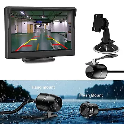 5  Car Monitor Windscreen Suction+Dual Mount Backup Rear View Camera Waterproof • $38.89