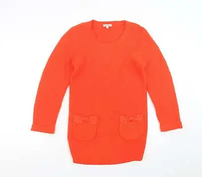£3.50 • Buy Blue Zoo Girls Orange Acrylic Jumper Dress Size 13-14 Years Round Neck