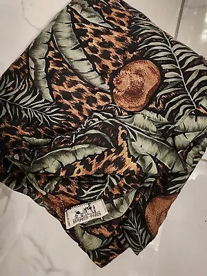 Hermes Vintage '80's Equateur Maxi Silk Scarf Sarong 78”x 42” Jungle Print READ! • $85