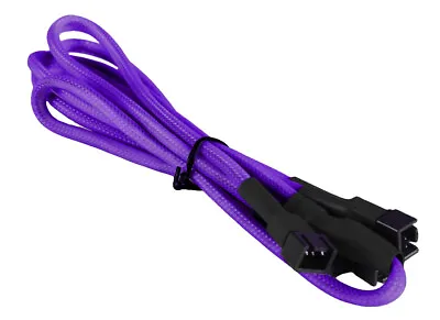 Purple 3-Pin To 4 X 3-Pin Computer Case Black Sleeved Fan Power Y-Splitter Cable • $7