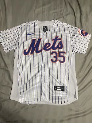 Justin Verlander #35  New York Mets Pinstripe Baseball White Jersey Men's Large • $25