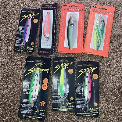 7 Pk  STINGER  SS DW Trolling Spoons Watermelon NBK New Salmon Trout  King • $36.99