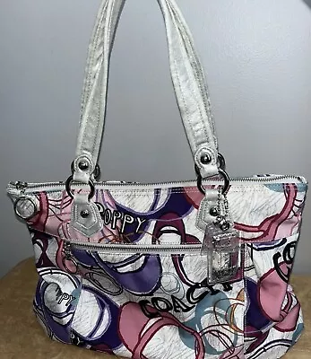 COACH 17929M Poppy Rainbow Multicolor Signature C Glam Tote Purse* • $75