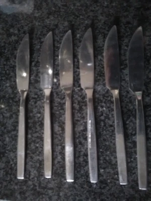 £10 • Buy Six Viners Of Sheffield CHELSEA Stainless Steel Fish Butter Knives Gerald Benney