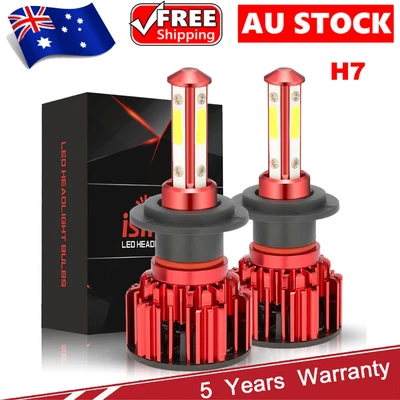 2x H7 9003 200W 30000LM LED Headlight Kit Lamp Bulbs Globes High Low Beam 6500K • $17.99