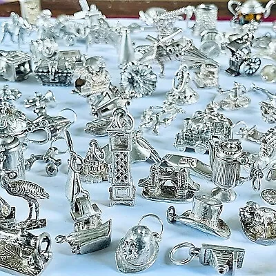 Genuine Vintage Solid Silver Charms For Traditional Charm Bracelets IncRARE BOXD • £18.95