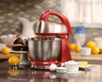 Red Hamilton Beach 6 Speed Classic Stand Mixer New Kitchen Cake Baking Tools • $74.99