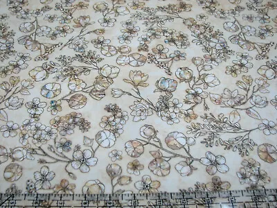$21.99 • Buy 3 Yards Digital Cotton Fabric - QT Fabrics Cotton Couture Sewing Flowers Toss Ec