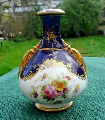 Antique Coalport Hand Painted & Heavily Gilded Bud Vase Dated 1891 - 1920 • £30