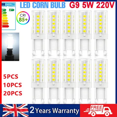 £5.98 • Buy G9 LED Bulb Cool White 5W=40W G9 Halogen Capsule Light Bulbs Energy Saving 220V