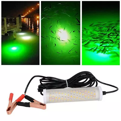 12V LED Green Underwater Submersible Night Fishing Light Crappie Shad Squid Boat • $17.99