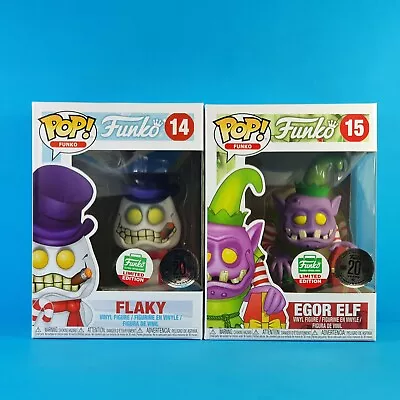 Christmas Funko Egor Elf And Flaky Pop Vinyl Spastik Plastic Bundle Exclusive • £29.99